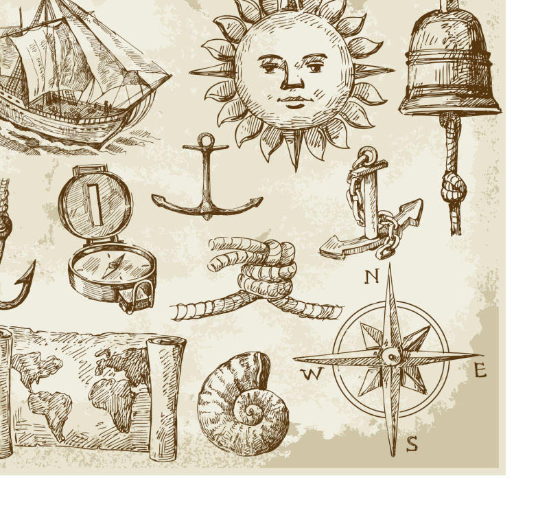 设计地理要素绘画矢量