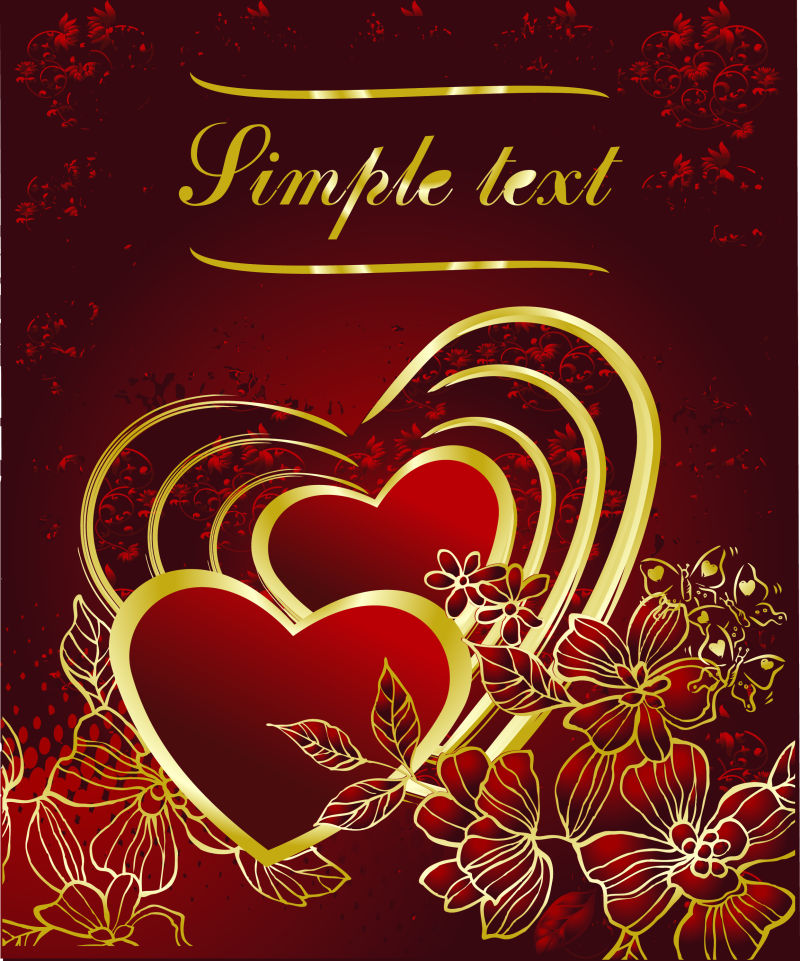 华丽的情人节矢量卡片