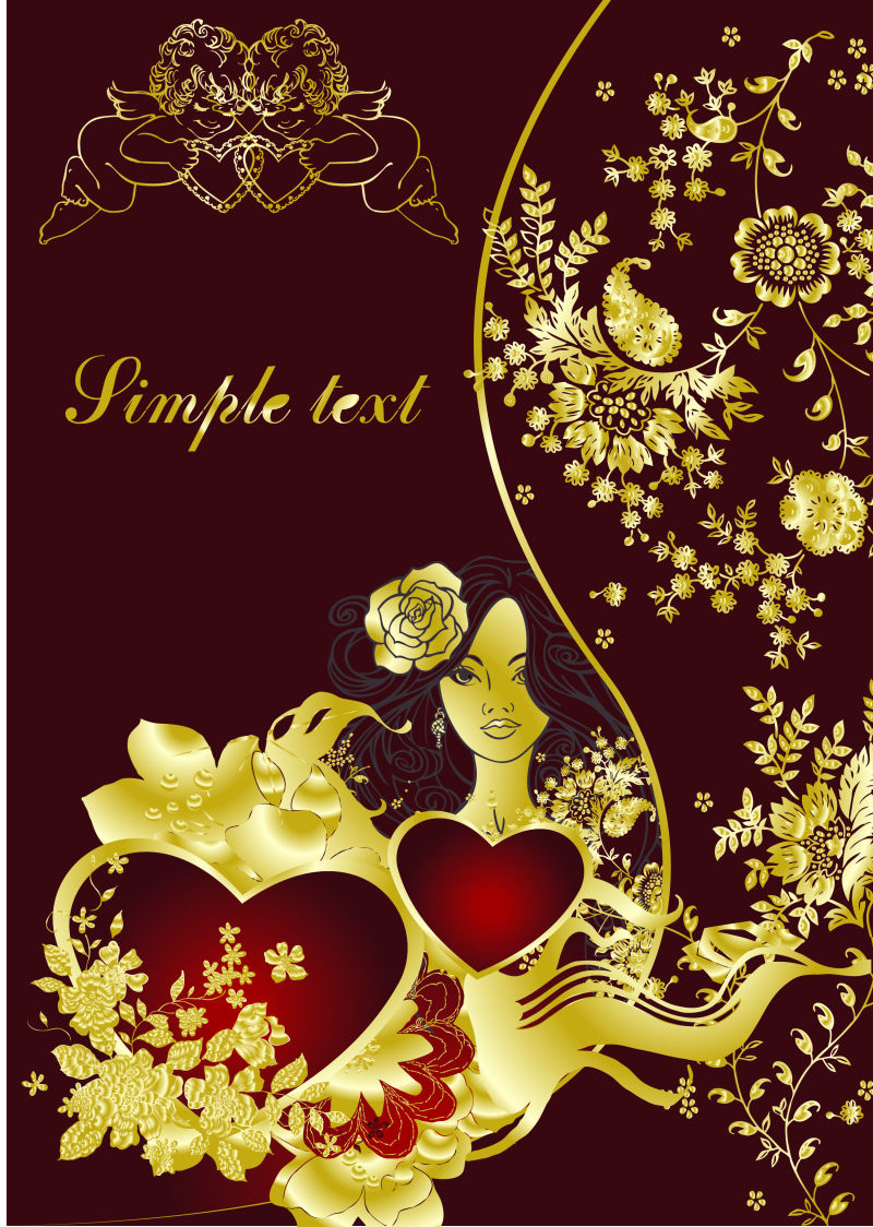 矢量的情人节华丽卡片