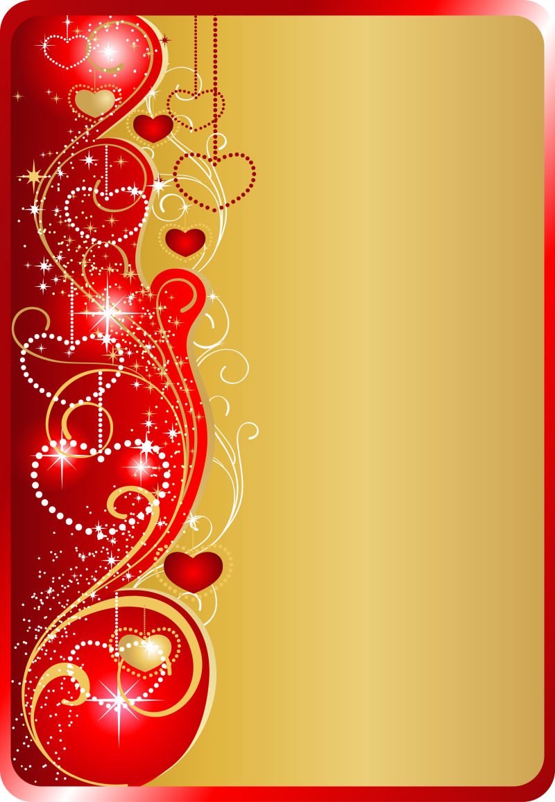 矢量的心形图案贺卡设计