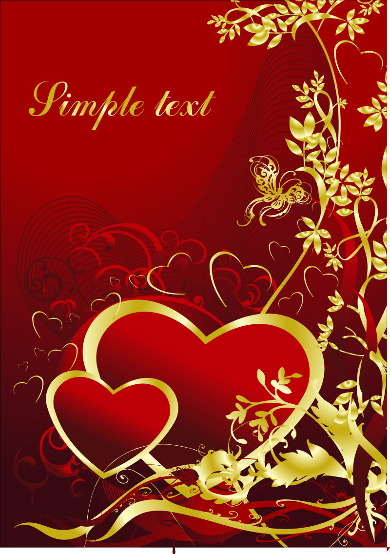 矢量的情人节心形图案装饰