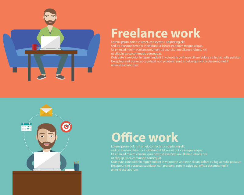 矢量职业者在办公室工作