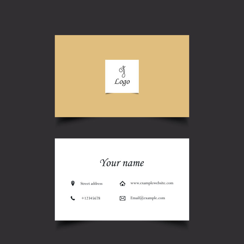 黄色和白色的矢量商务名片设计