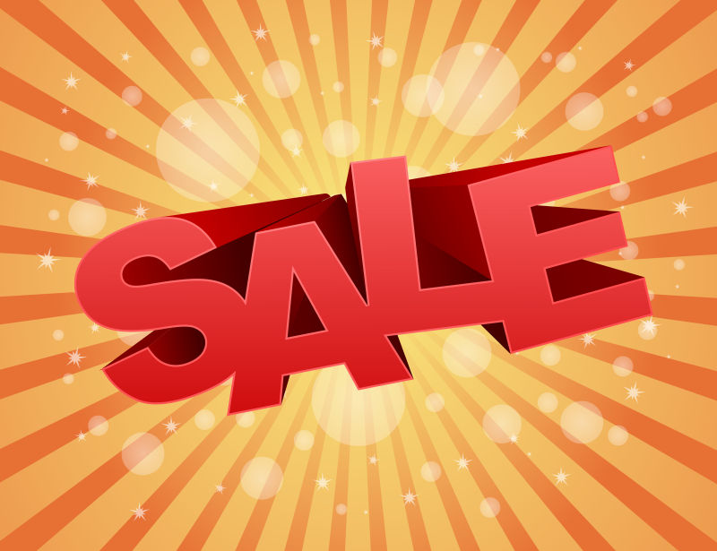 矢量的红色销售文本