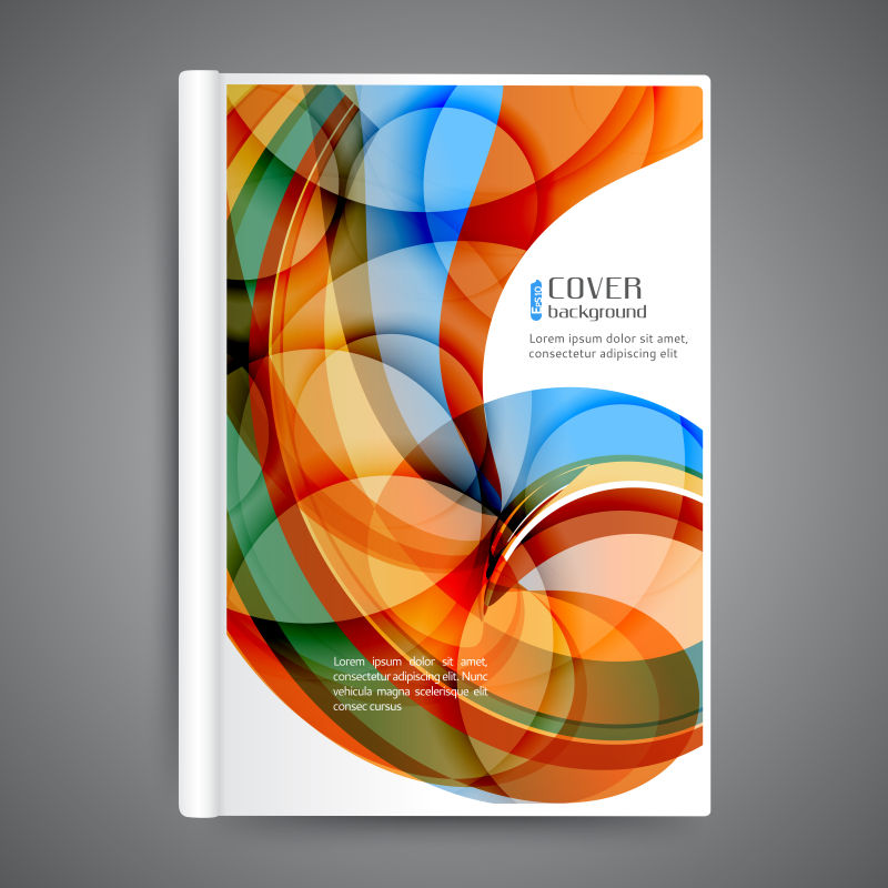 矢量书刊有线条和波浪的封面