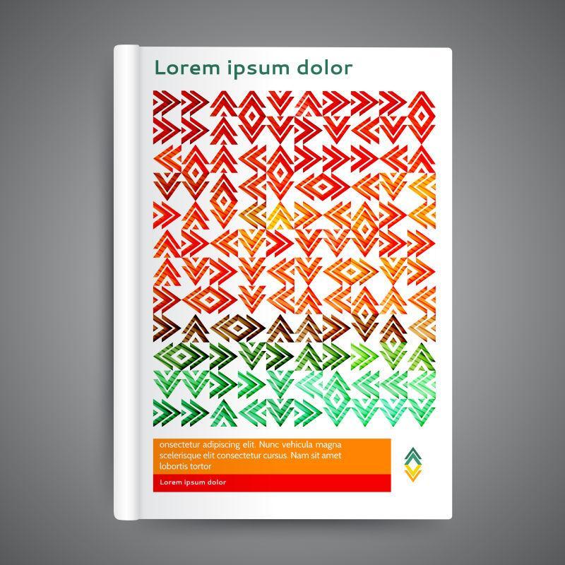 几何三角元素书刊封面设计矢量