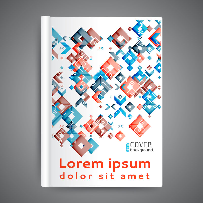 矢量几何彩色元素的抽象书封面