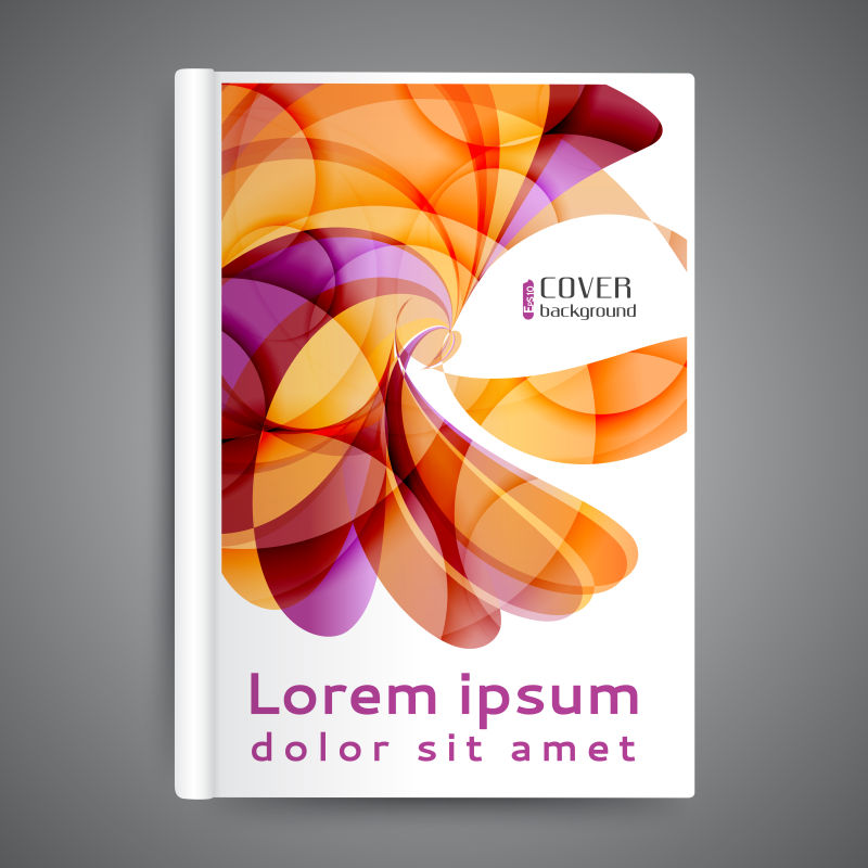 矢量年度报告设计的线条与波浪的封面