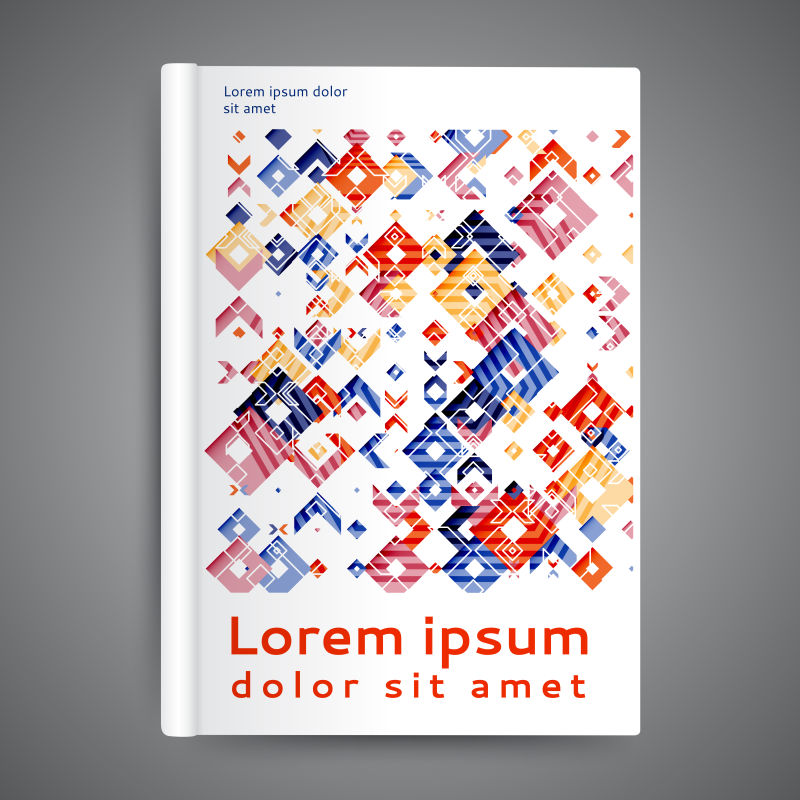 抽象几何元素书封面设计矢量