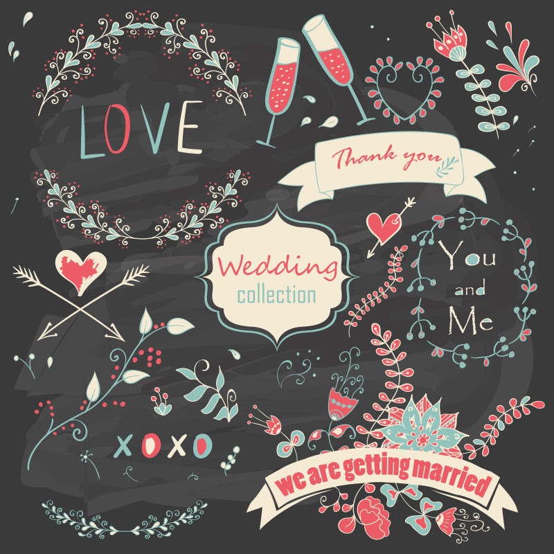 矢量浪漫花卉装饰