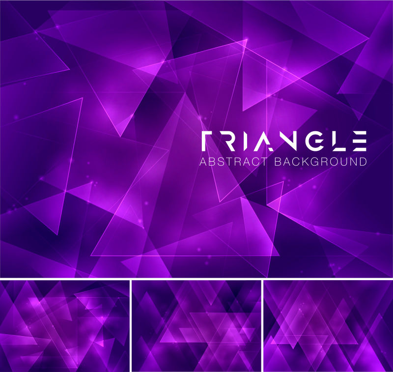 矢量紫色立体三角抽象背景