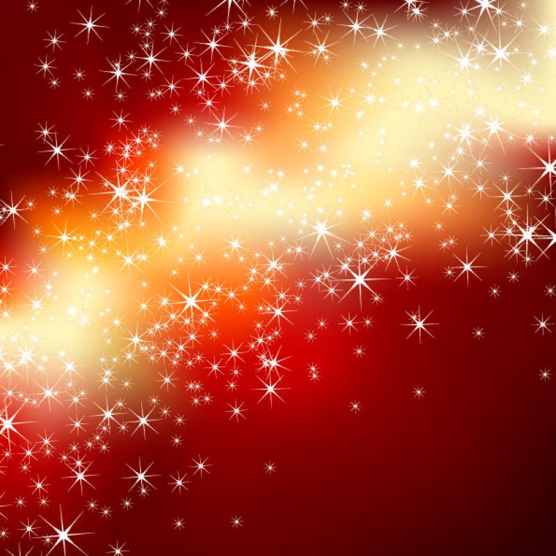 矢量红色背景中的金色银河抽象背景