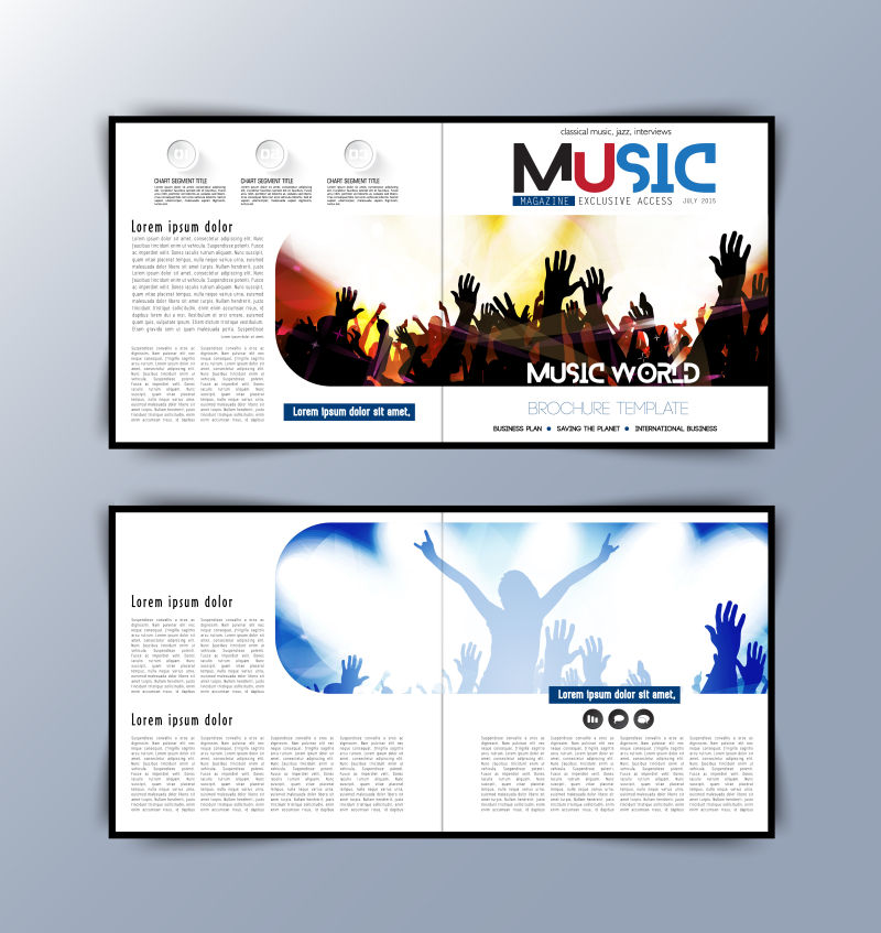 现代时尚简约宣传册设计矢量图