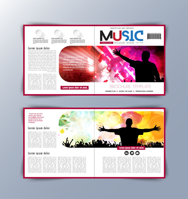 抽象黑色人物背影宣传册设计矢量图