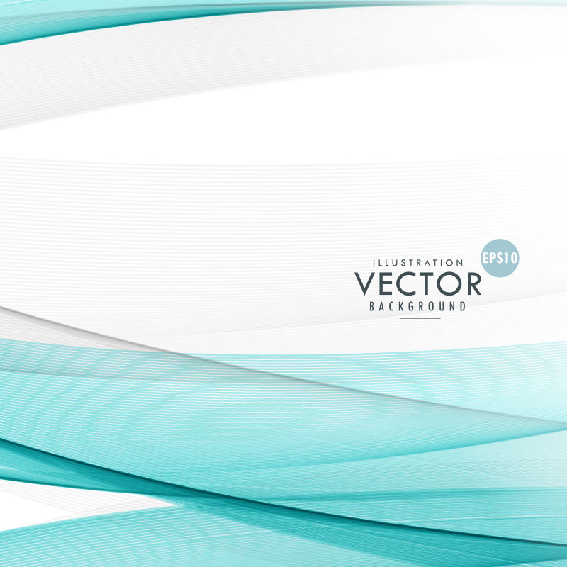 矢量湖蓝色抽象波浪形背景