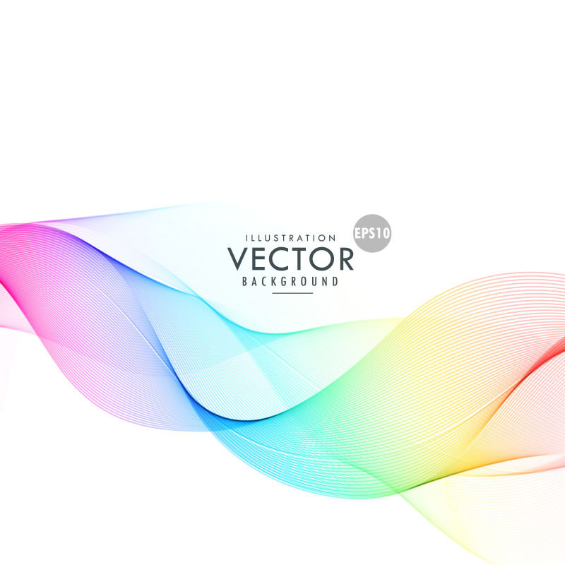 矢量彩虹色波浪线性背景