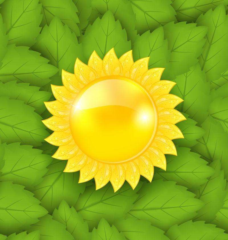 阳光下的绿叶无缝质感矢量