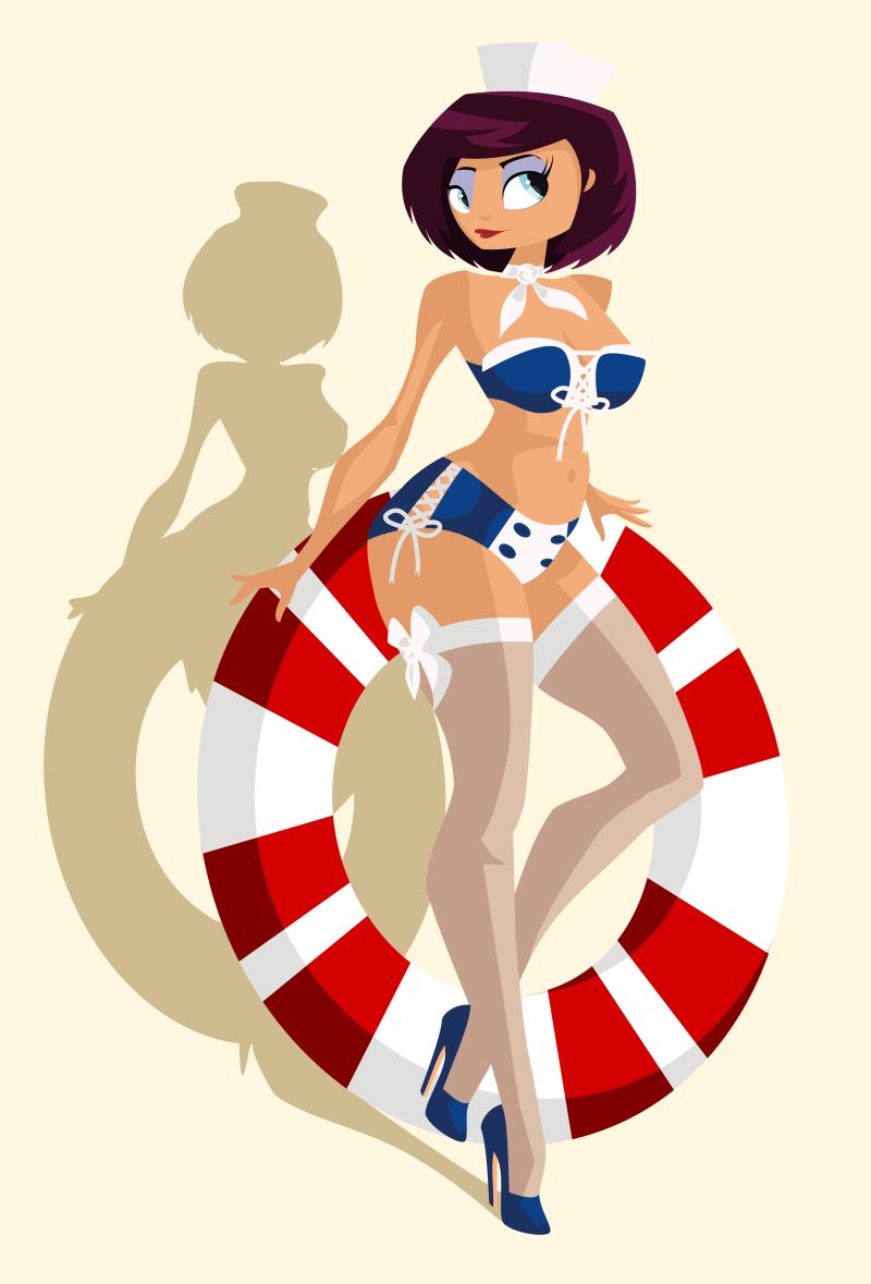 矢量的性感水手