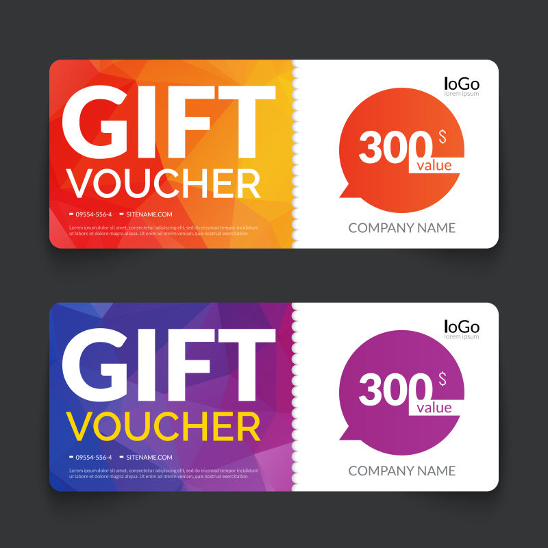 带有集合元素的优惠券样板矢量设计