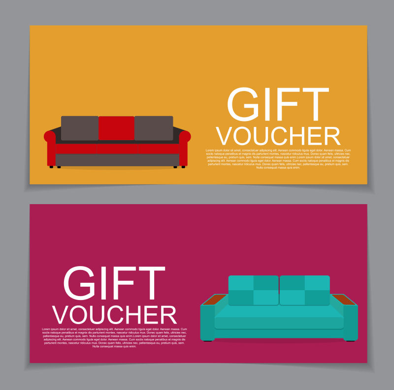 家具沙优惠券样板矢量