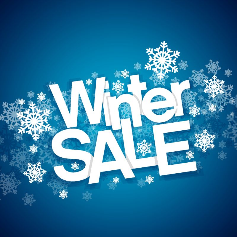 创意矢量冬季销售折扣平面海报设计