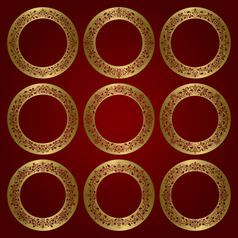 矢量的金色环形装饰
