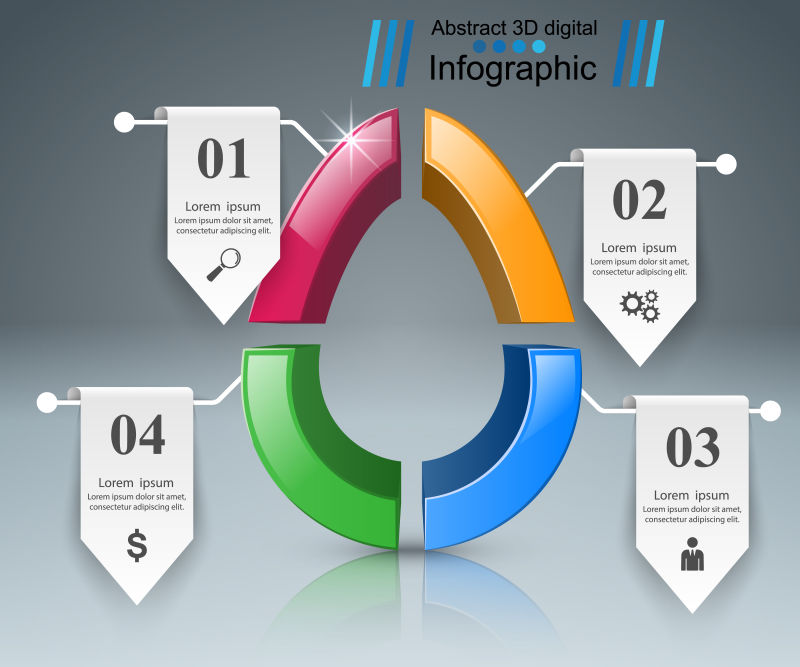 矢量商业信息椭圆形图表
