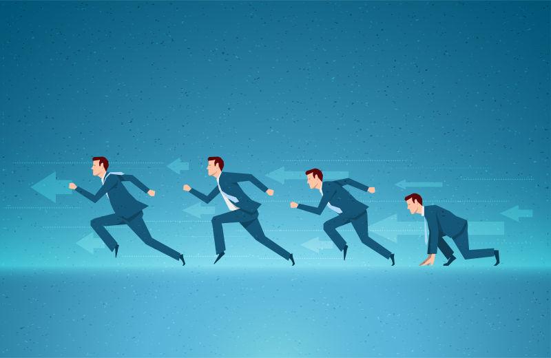 矢量卡通商人冲刺