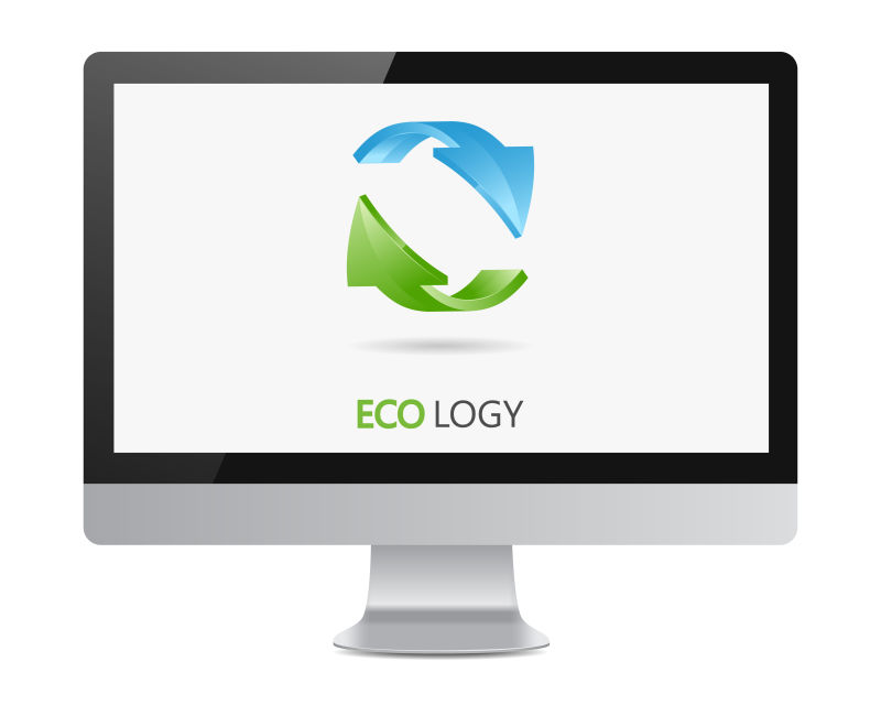 矢量计算机屏幕上使用两个箭头