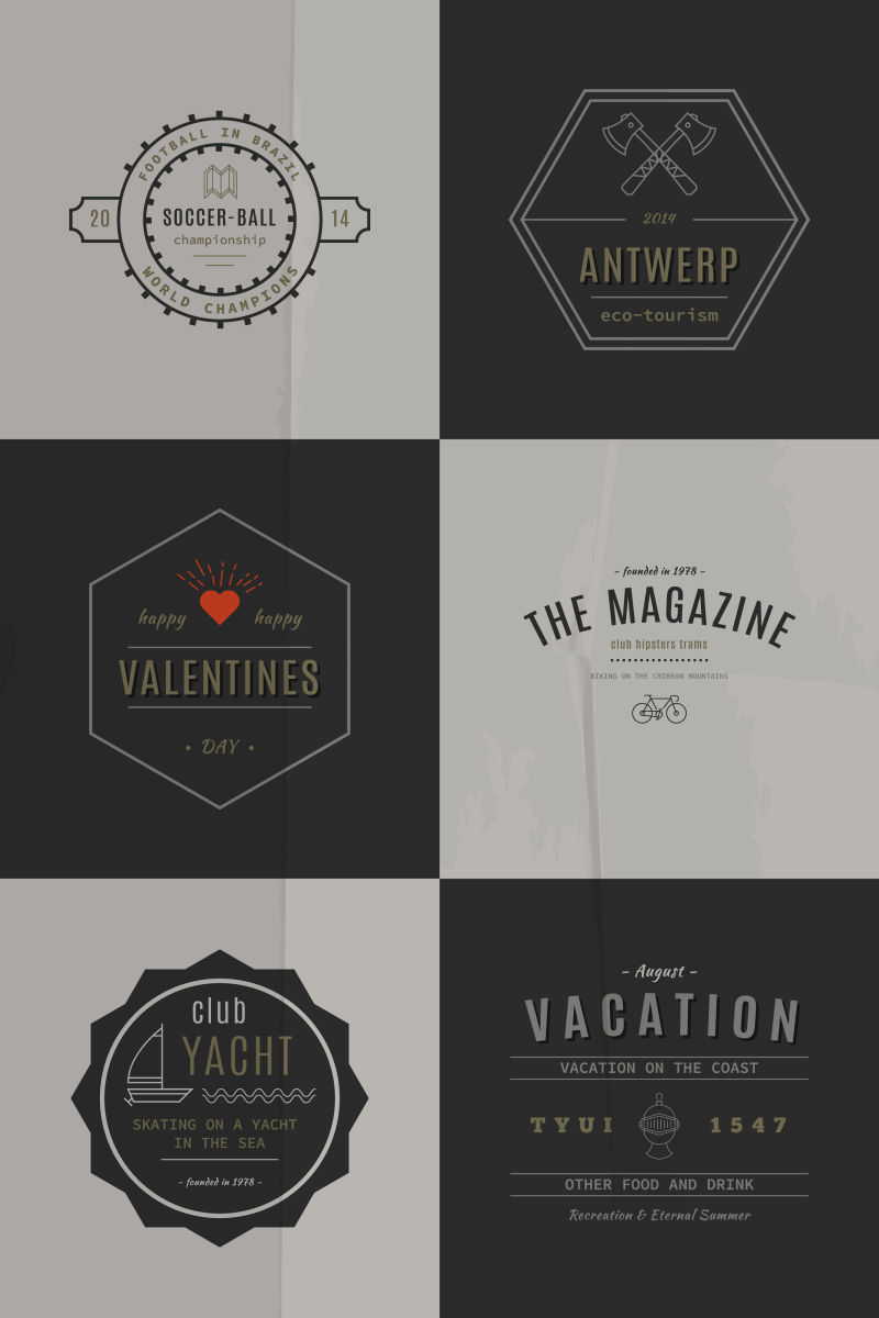 抽象矢量装饰标签设计