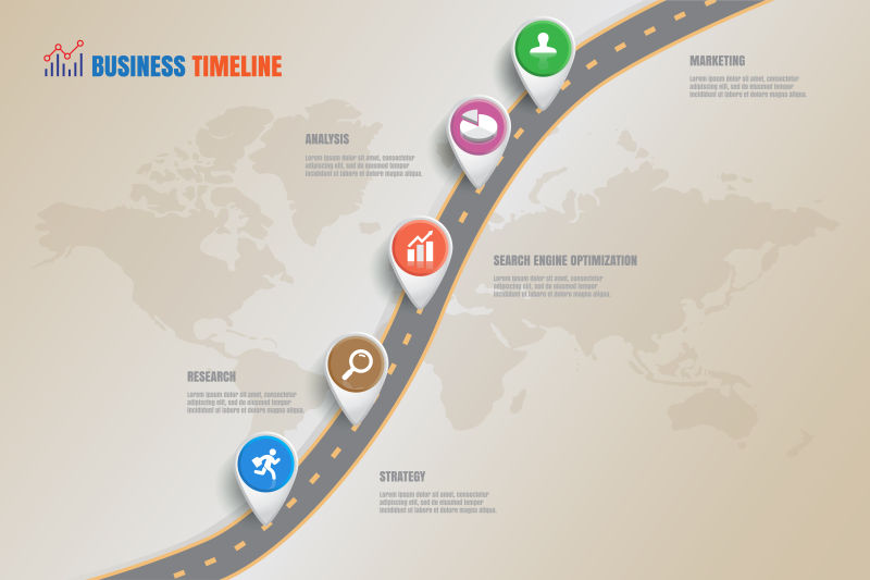 矢量路线信息图表设计