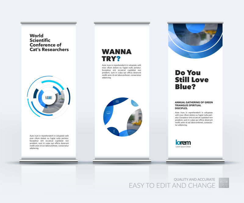 矢量创意商业竖式横幅设计