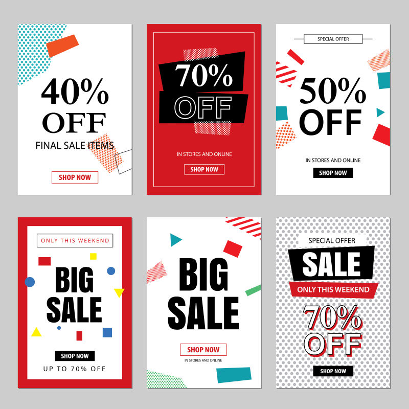 现代商业创意销售折扣海报矢量