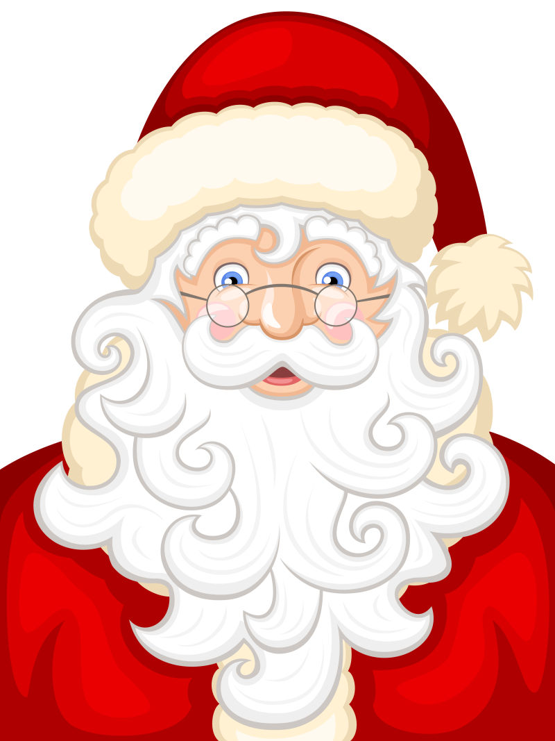矢量设计大胡子圣诞老人