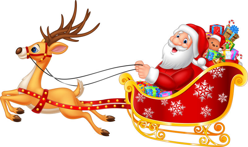 圣诞小麋鹿被圣诞老人图片