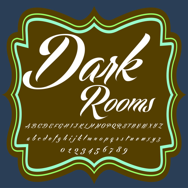 复古色彩的字母数字矢量设计