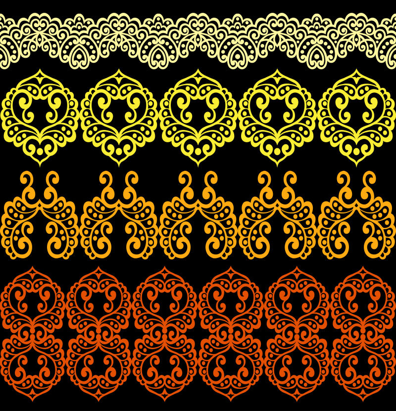 创意矢量花卉元素的纹样装饰设计背景