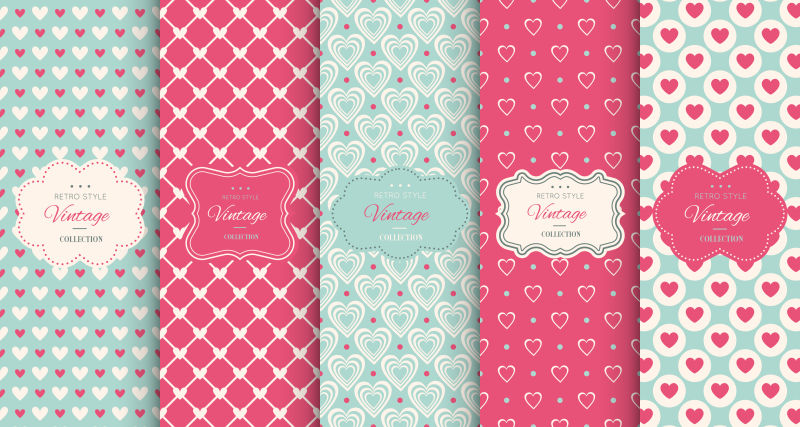 矢量抽象可爱甜美无缝背景