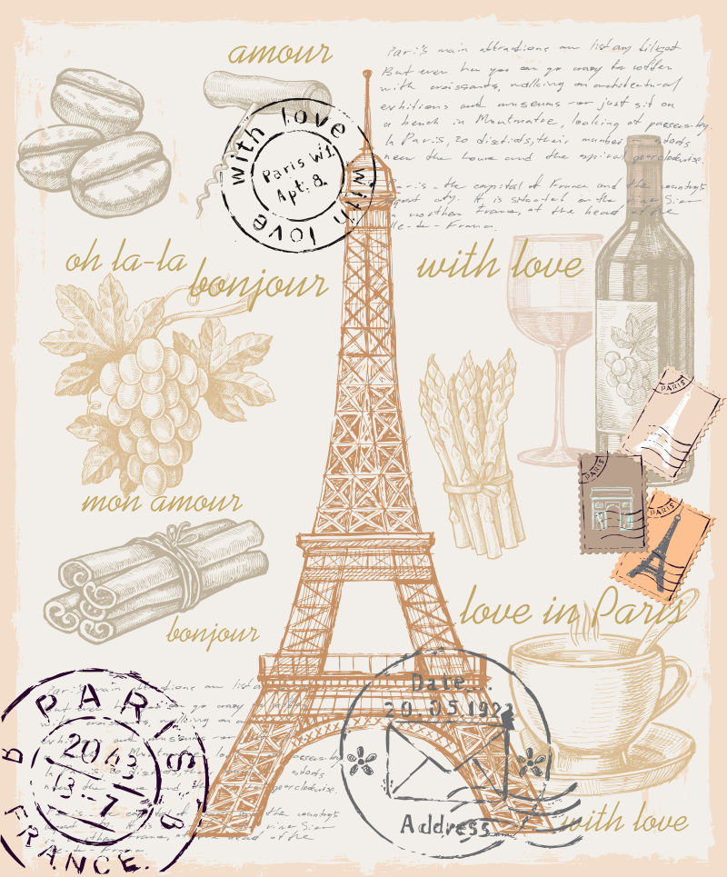 创意矢量时尚巴黎设计背景