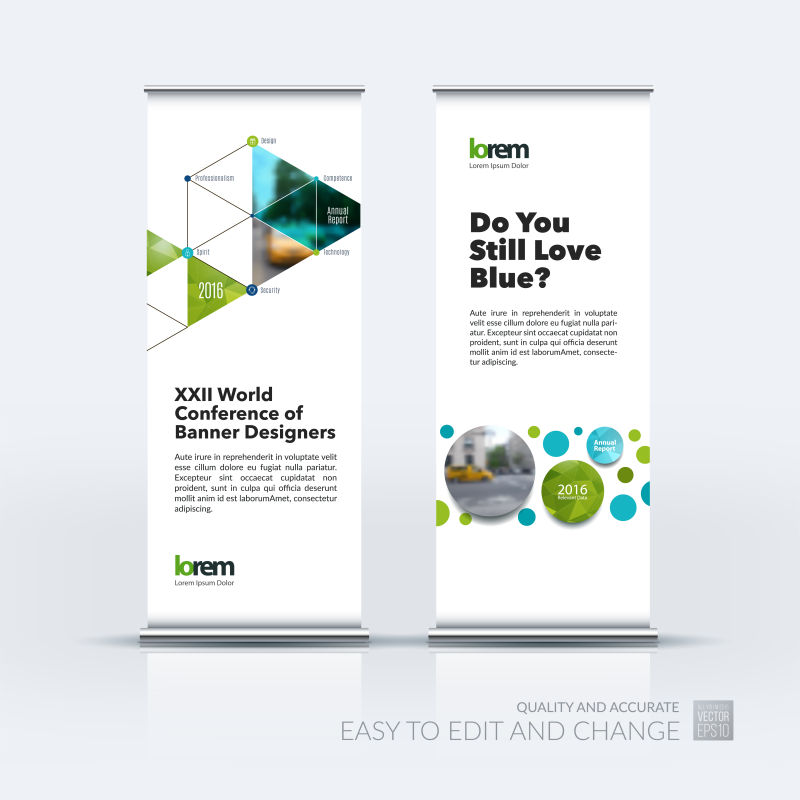 创意矢量商业几何风格的竖横幅设计