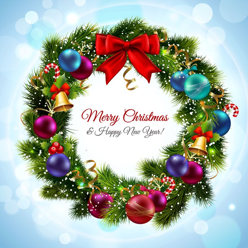 创意圣诞花环矢量设计