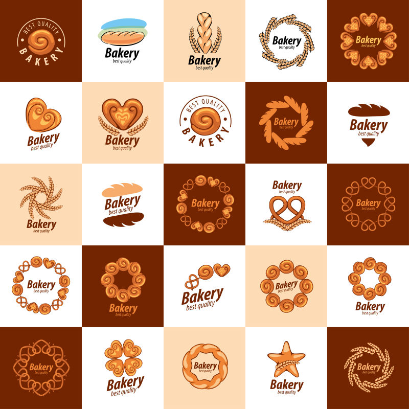 矢量旧式面包店标签设计