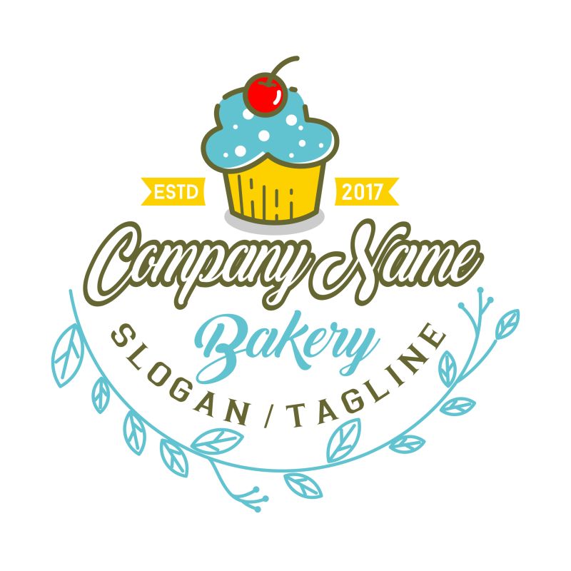 创意的松饼店标签矢量设计