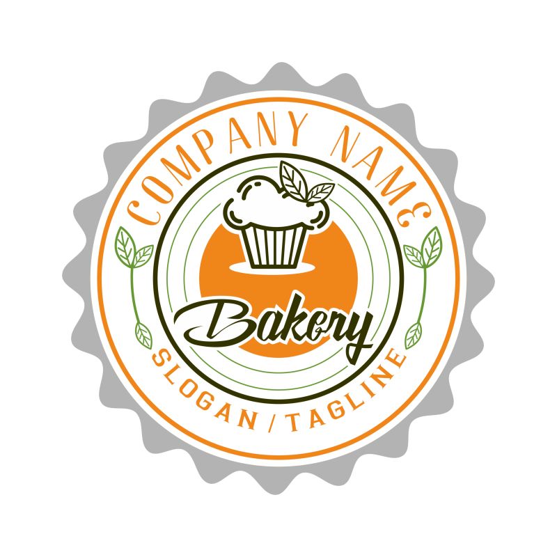 矢量创意面包店标签设计