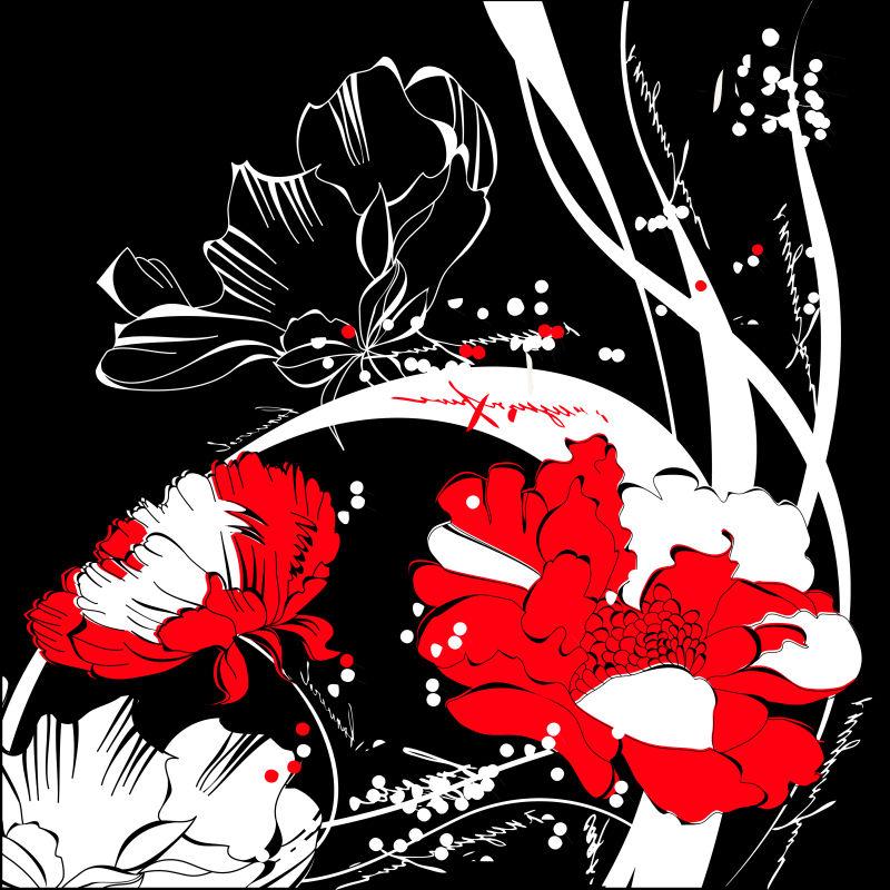 矢量彩花设计背景