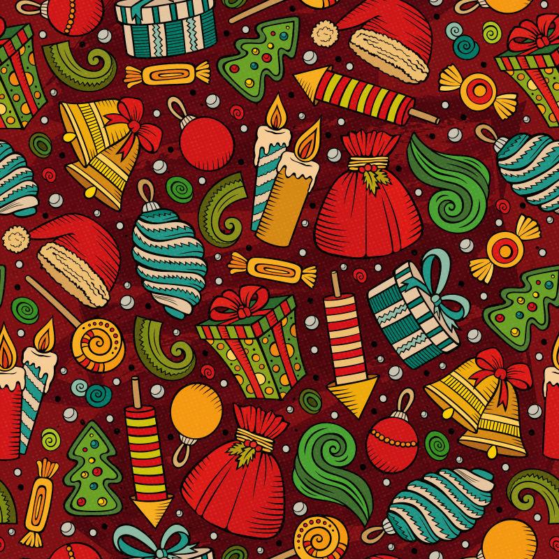 矢量卡通可爱手绘无缝模式