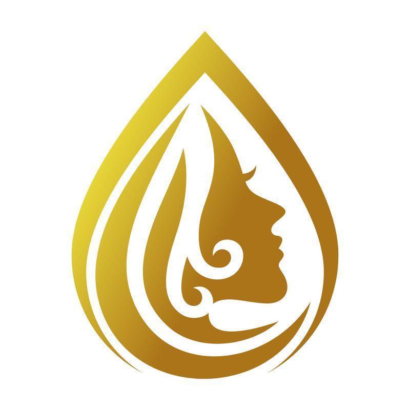 矢量水滴中的美女