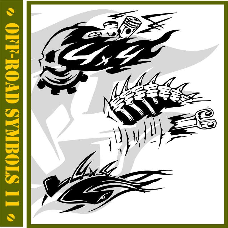 黑色创意摩托车矢量标志