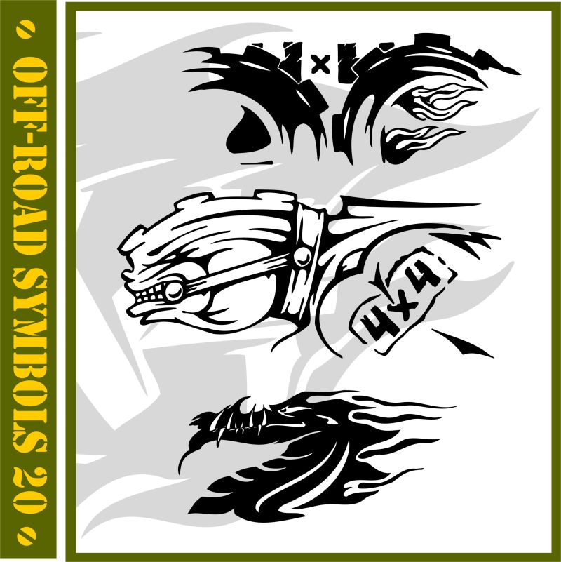 黑色摩托车矢量标志