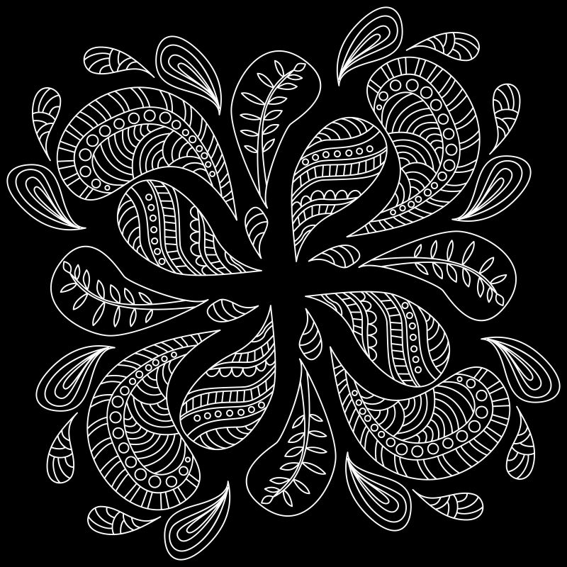 黑白版式版面印花矢量黑白抽象图案